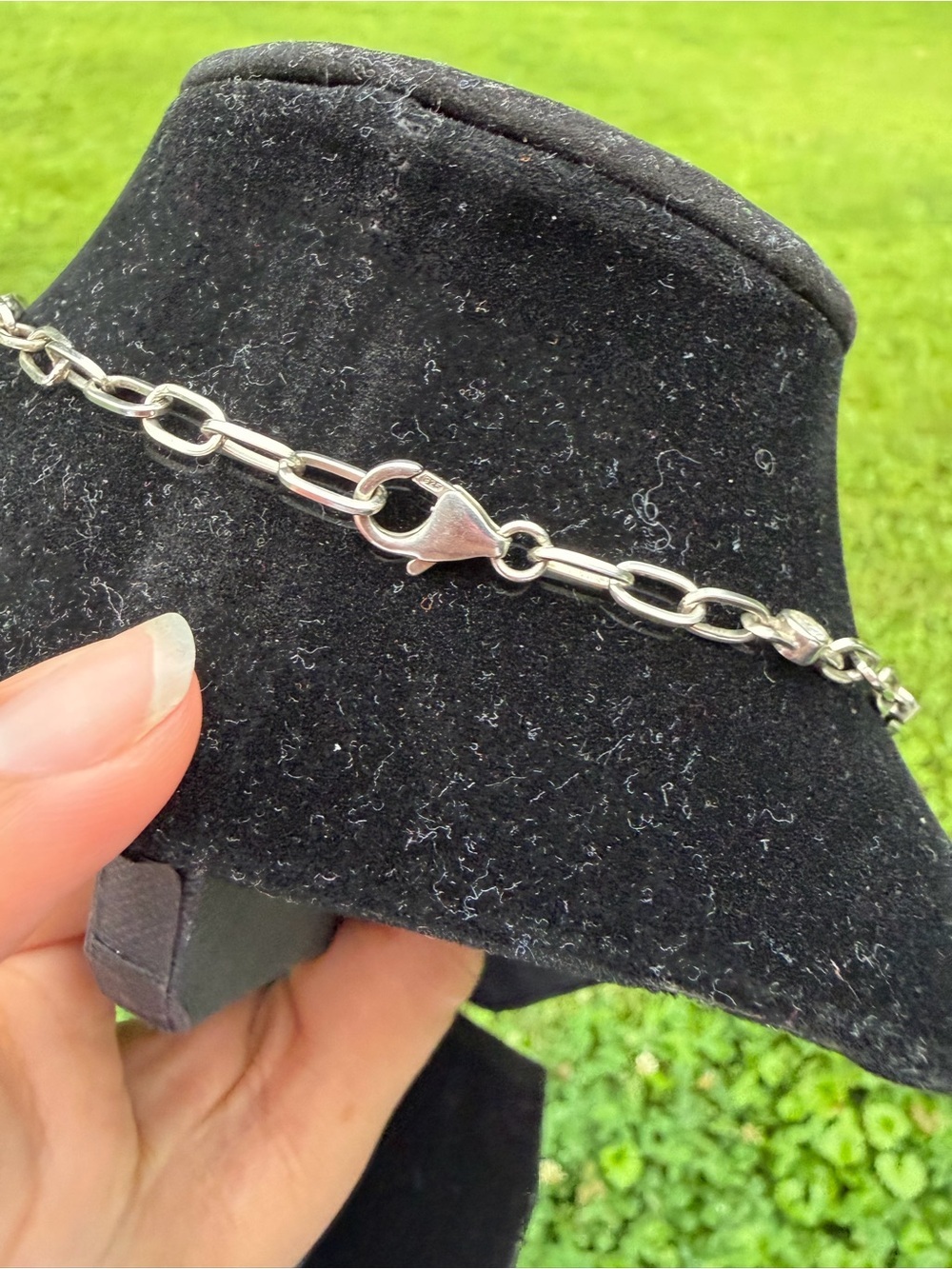 925 Sterling Silver Cubic Zirconia Station Necklace - Picture 3 of 5